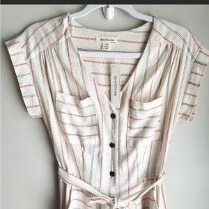 Monteau Jumpsuit Romper Wide Leg Stripe with Belt Size XS